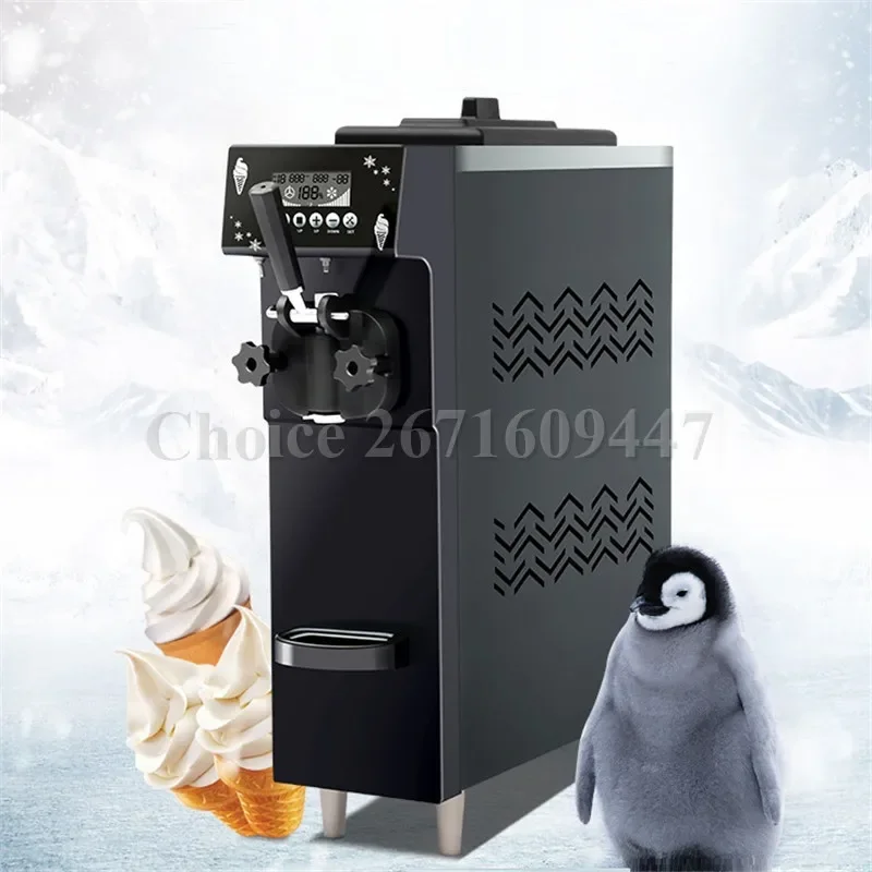 16L/H Desktop Fast Cooling Fruit Cone Soft Ice Cream Machine 304 Stainless Steel Automatic Single Head Yogurt Ice Cream Maker