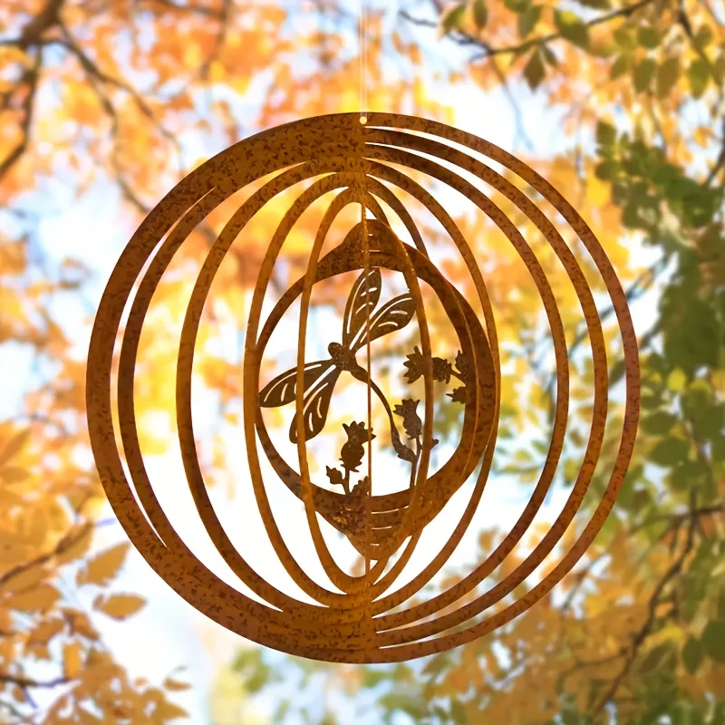 Rustic Dragonfly Weather Vane, Metal Wind Direction Indicator, Vintage Garden Decor for Yard,Balcony, Porch & Outdoor Spaces