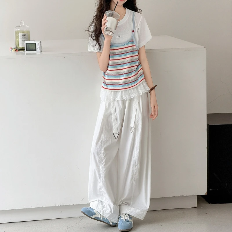 

Big Girls Summer Short Sleeve Top & Pants Set for Kids, Breathable Soft Cotton Casual Children's Fashion Collection