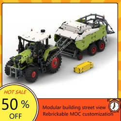 2138PCS Customized High-Tech MOC Extensible Farm Tractor Model Building Blocks Technology Bricks DIY Assembly Toys Birthday Gift