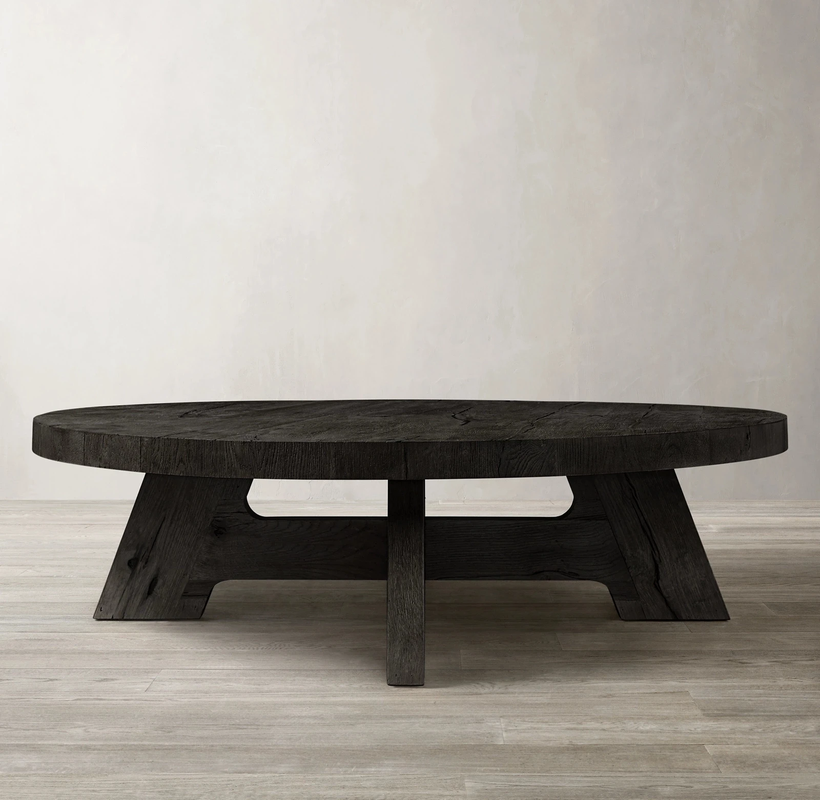 

RH Davos American modern simple coffee table tea table tea table edge corner few solid wood round square whole house custom