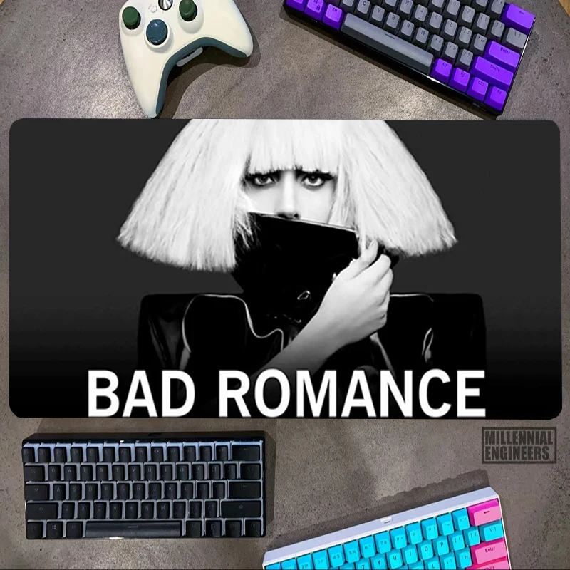 Famous Singer Lady Gaga Mouse Pad Office Accessories Keyboard Gaming Mats Mousepad Gamer Desk Mat Big Mousepepad Extended Large