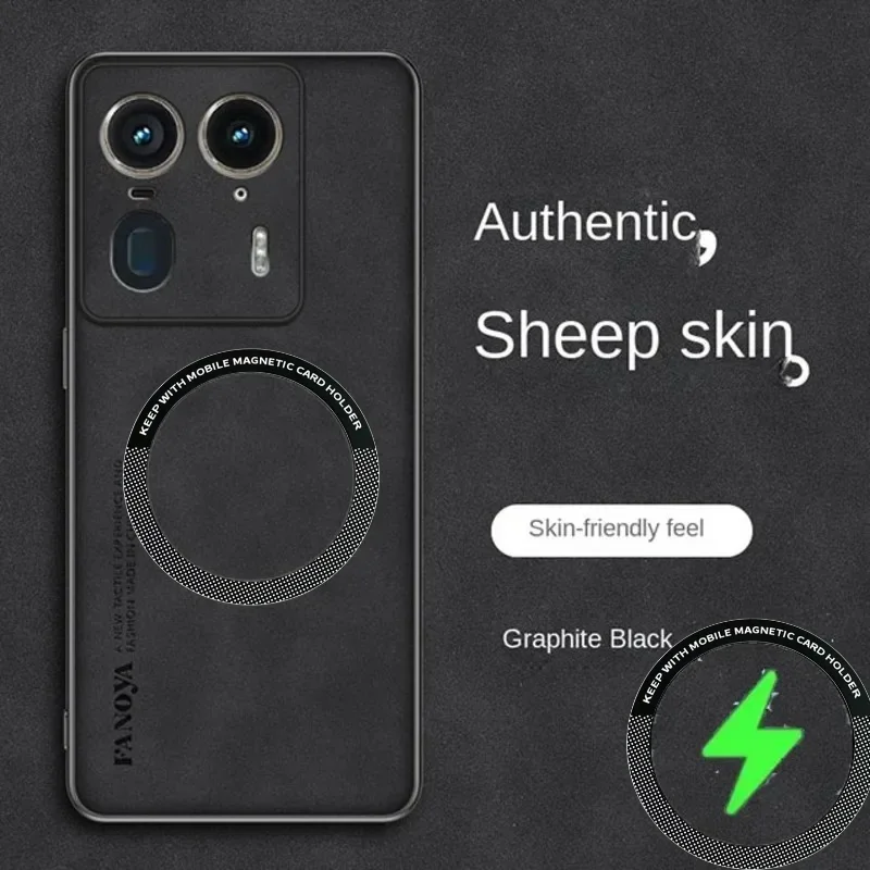 Leather Skin Feel Case for Moto Edge 70 60 50 Ultra Fusion 40 Neo 30 Pro G 75 84 54 34 24 04 Magnetic Shockproof Protect Cover