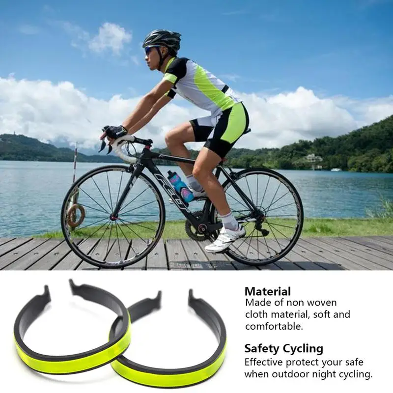 Reflective Trouser Clips Safety Strips Outdoor Cycling Ankle Leg Bind Bandage High Visibility universal Bicycle Pants Clip