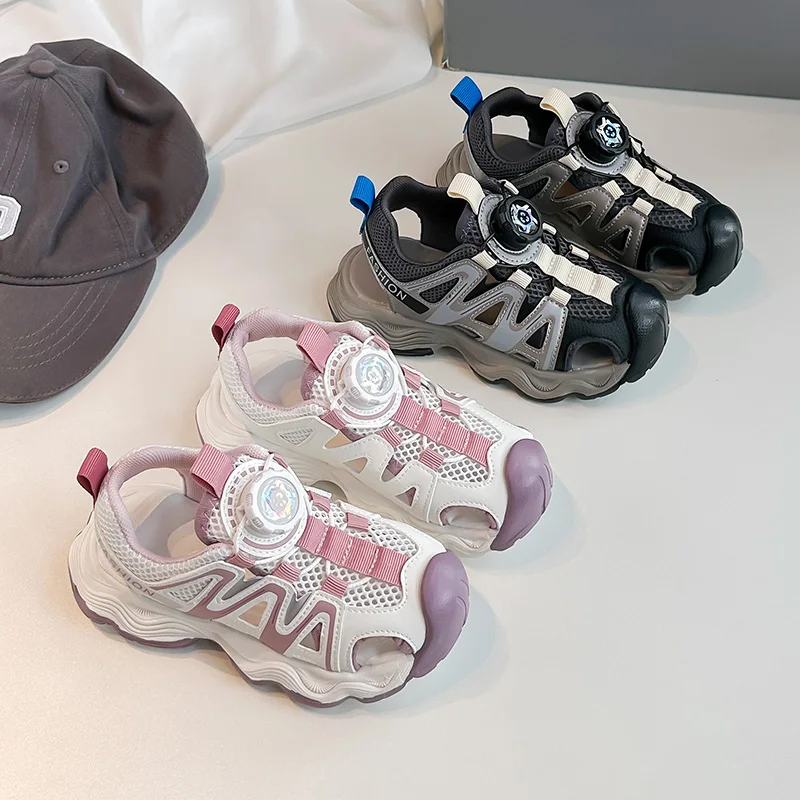 Summer Breathable Kids Sports Shoes Lightweight Non-Slip Running Sneakers with Soft Stable Support for Outdoor Casual Wear