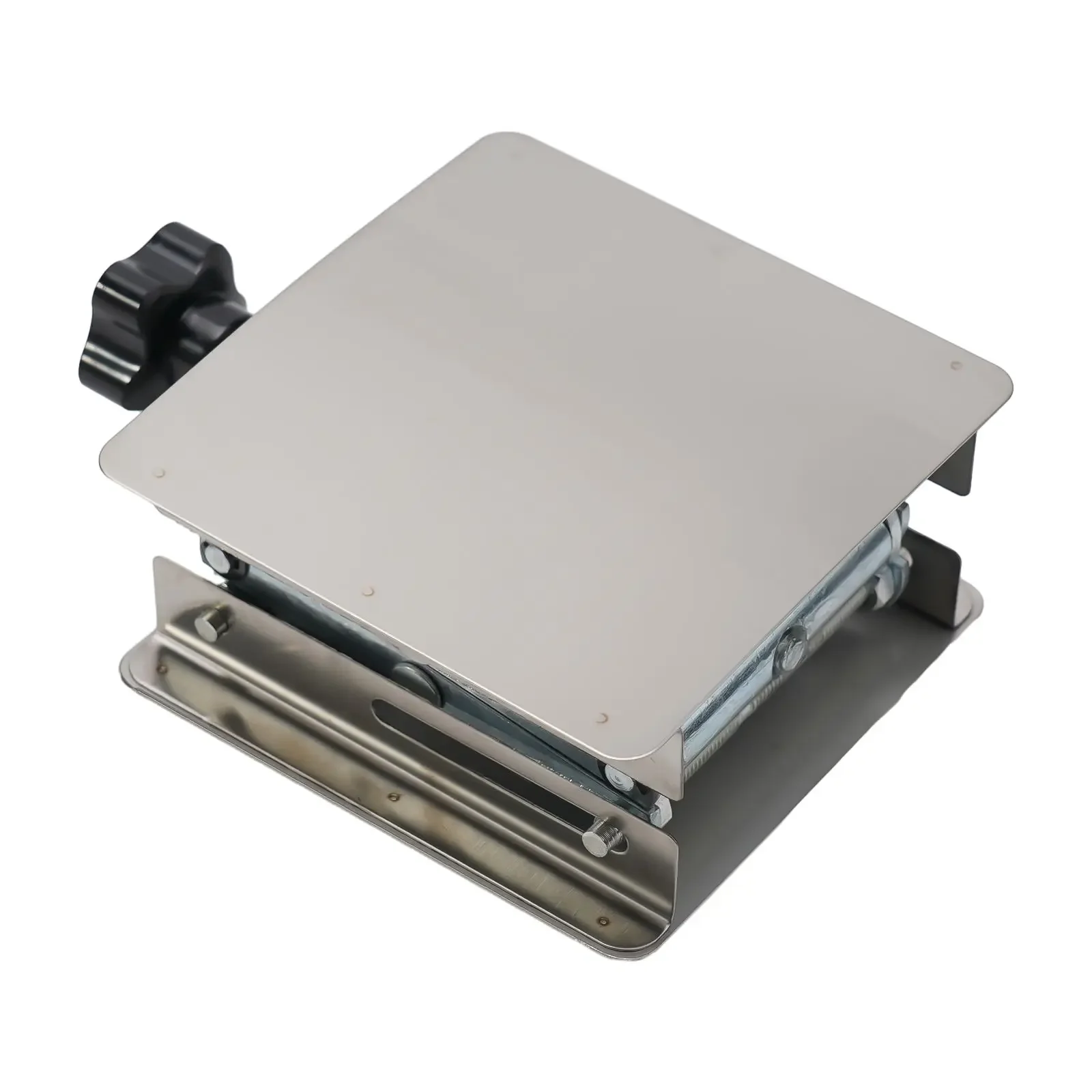 

Регулируемая подъемная подставка из нержавеющей стали для деревообработки и лабораторного использования. Стабильность и устойчивая конструкция.