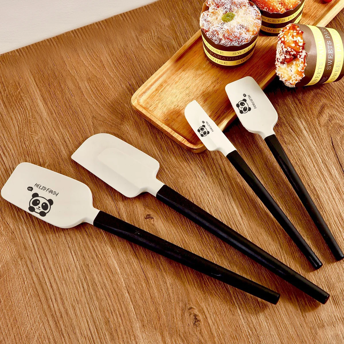 WORTHBUY Silicone Cake Scraper Non-Stick Cake Cream Spatula Heat-Resistant Pastry Scraper Baking Tools Cake Baking Stirring Tool