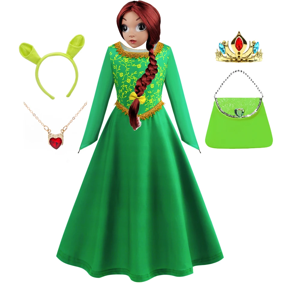 green emerald velvet dress Shrek Fiona Licensed Costume Adult Green Dress