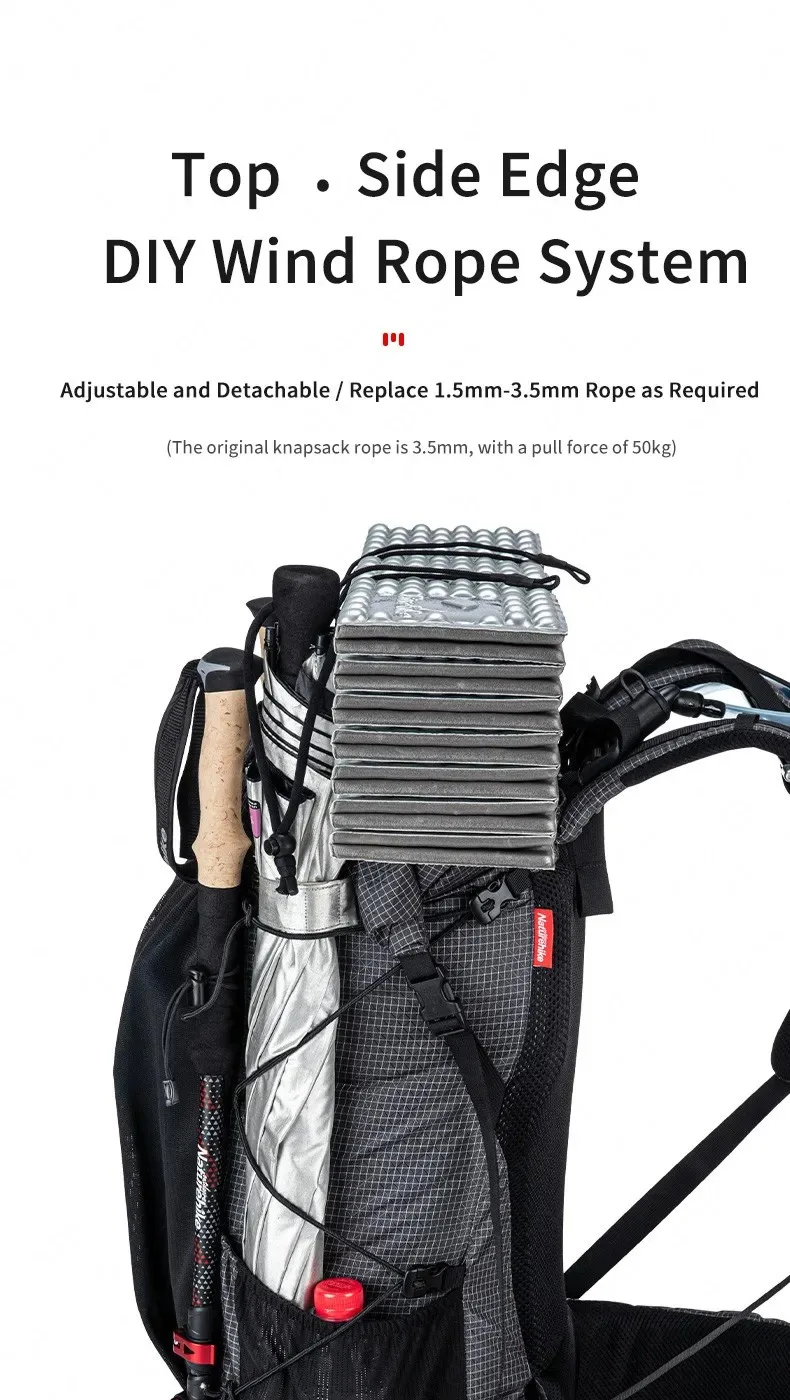Naturehike 45L Camping Rucksack Große Kapazität Regendicht Reisetasche Ultraleicht Ergonomische Trekking Tasche Outdoor Wandern Rucksack – Detail 7