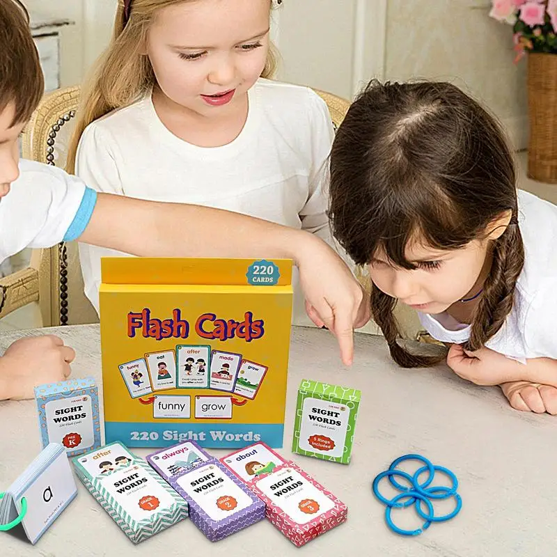 Kindergarten Sight Words 220 High Frequency Sight Words Cards Sight Word Games Reading Flash Cards Reusable Vocabulary Games For