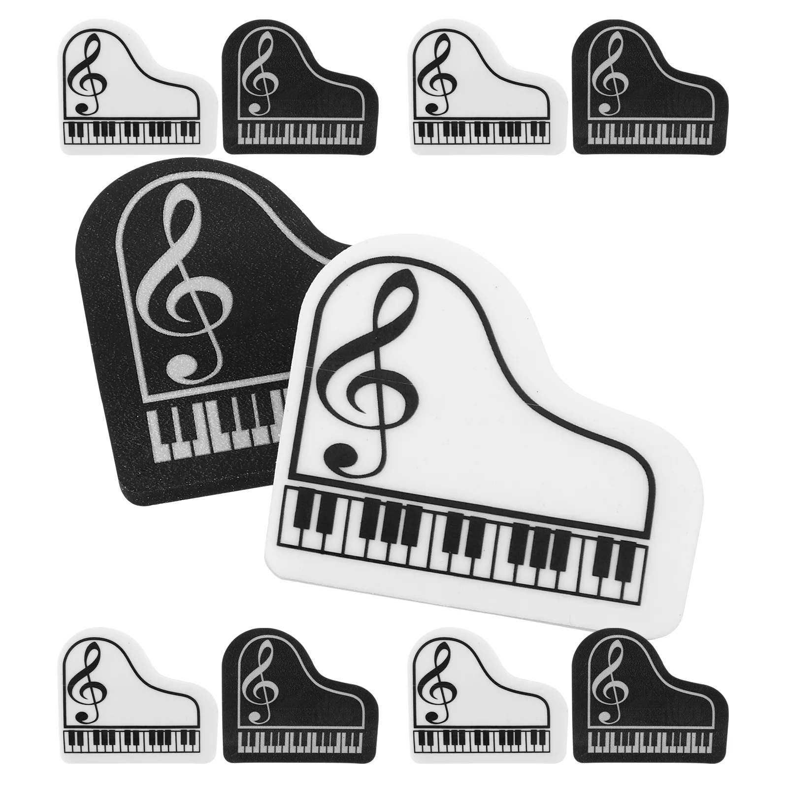 Multi Função Delicate Piano Shaped Erasers, Borrachas Lápis, Pequena escrita borrachas para crianças