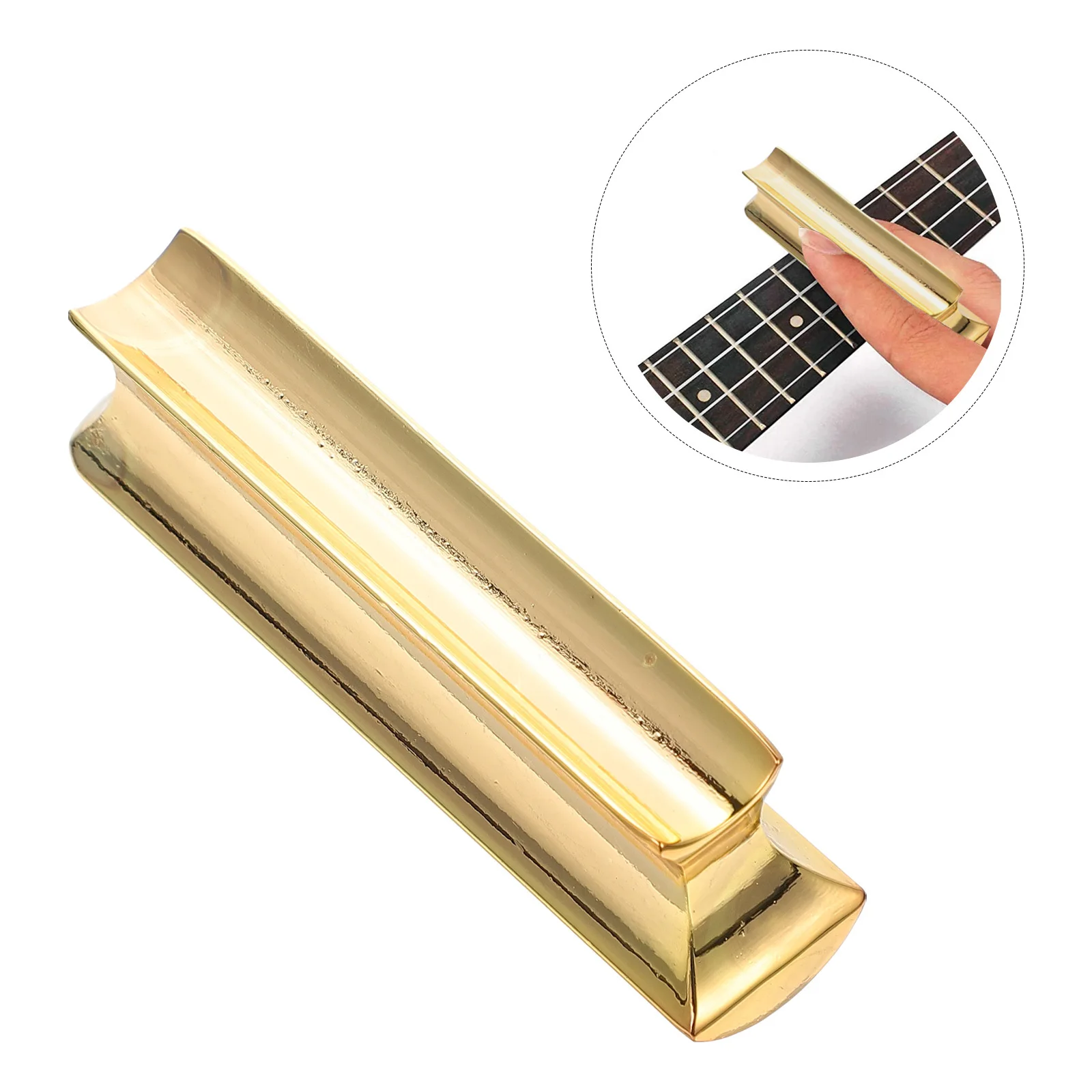 Golden Zinc Alloy Guitar Slide Bar Electric Hawaii Tone Sustain Suara Jernih Terang Kokoh Ringan Portabel untuk Profesional