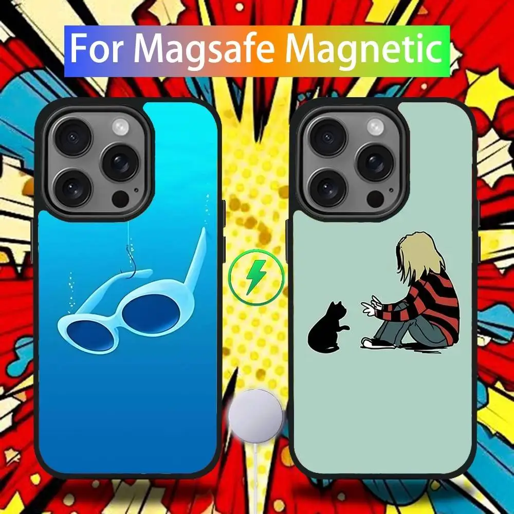 

Cartoon K-Kurt Funny C-Cobain Phone Case For iPhone 16,15,14,13,12,11,Pro,Max,Plus,Mini,SE4,E Magnetic Magsafe Wireless Charging