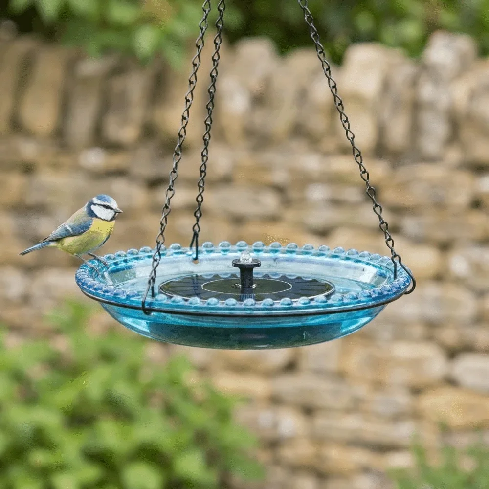 Automatic Solar Fountain Birdbath Waterfall Design Plastic Solar Bird Bath Floating Water Feature Garden Bird Feeder Garden