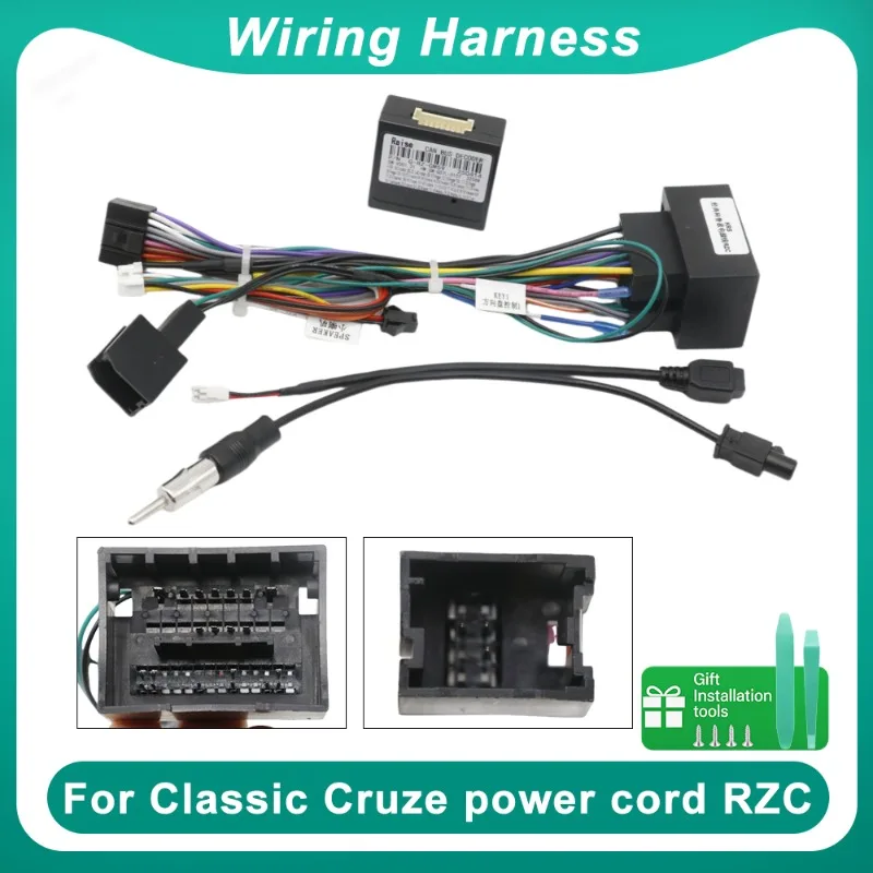 For Chevrolet Classic Cruze Wiring Harness Power Cord RZC Canbus Box Audio Cable for Android Car Radio Installation