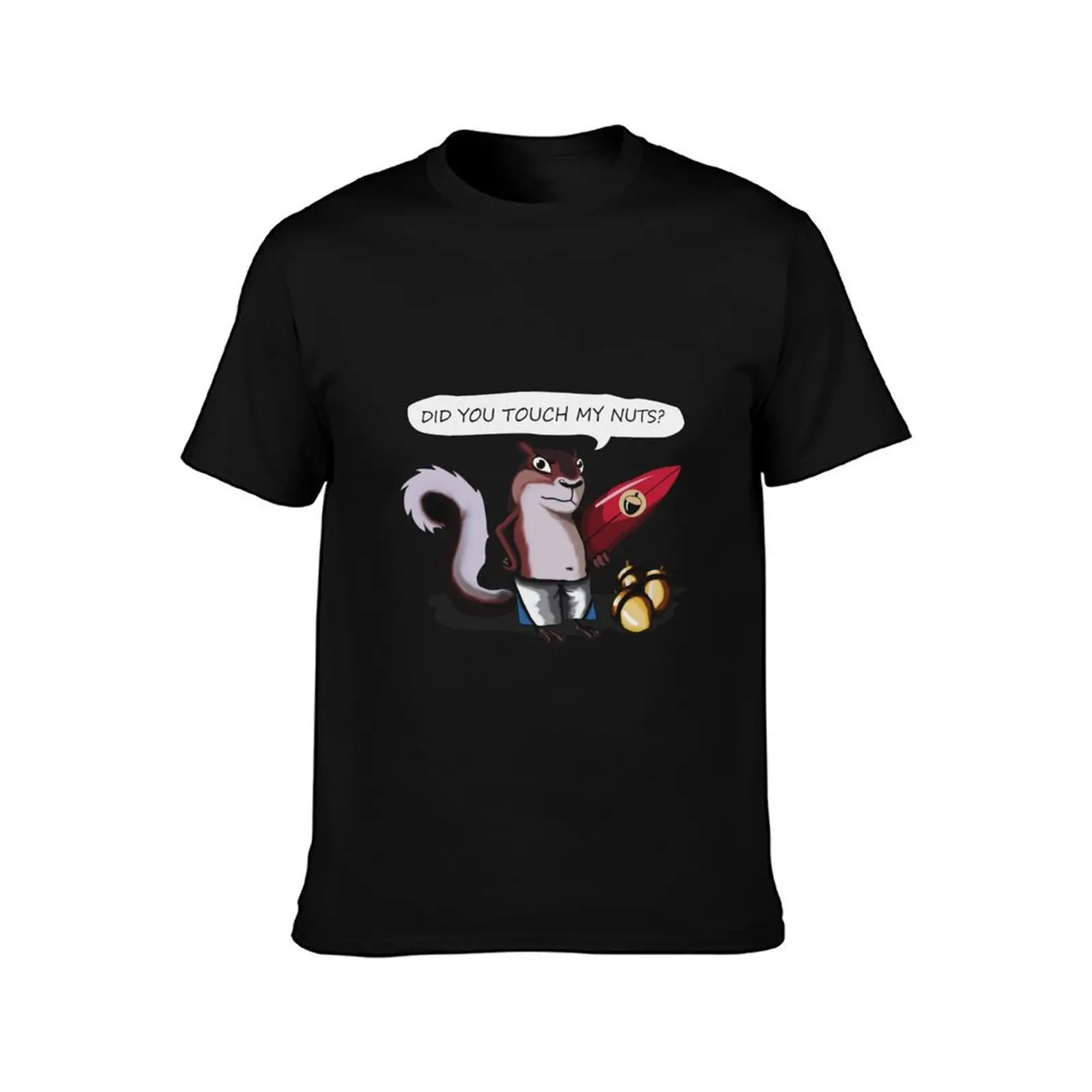 Did you touch my nuts Funny Chipmunk T-Shirt Summer Casual Cotton Tee Oversized Streetwear Tops Vintage Graphic Print