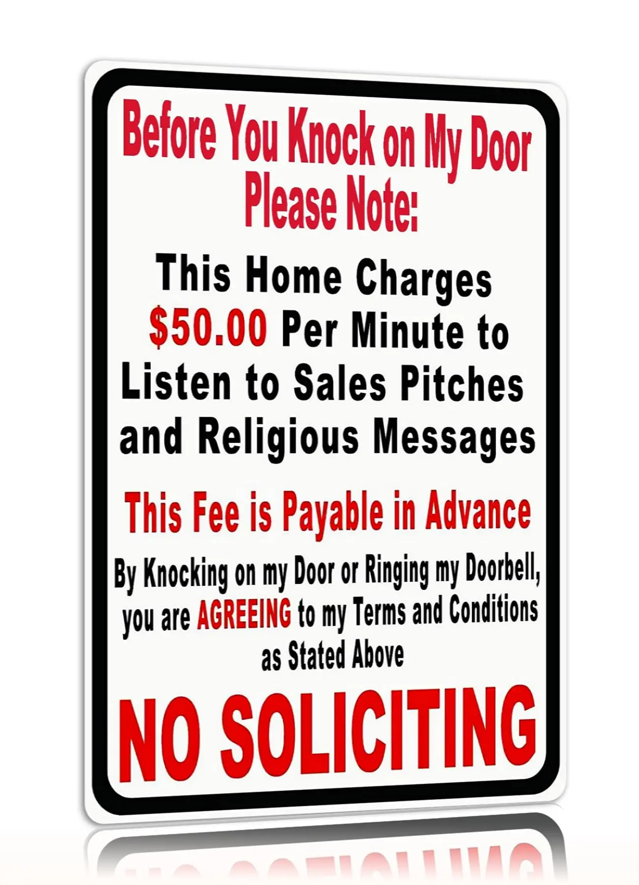 CUUCTGDA Before You Knock On My Door Sign No Soliciting Funny Metal Tin Sign 8 x 12 Inch