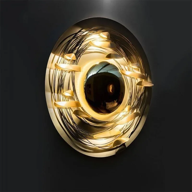 Living room background wall wall lamp villa entrance bedroom decoration bedside art