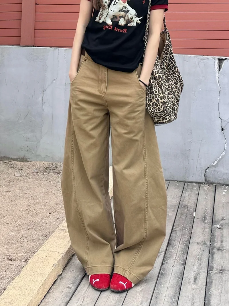 

Американские джинсы-бойфренды свободного кроя в стиле High Street для женщин, летние, с винтажным дизайном, удлиненные, с эффектом потертости, брюки-клеш