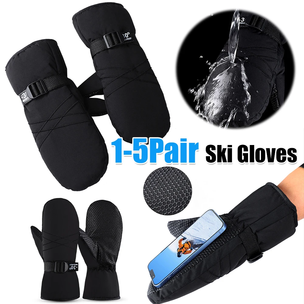 قفازات التزلج قفازات الثلج المقاومة للماء قفازات الشتاء المقاومة للرياح قفازات ركوب الدراجات الحرارية قفازات الطقس البارد للرجال والنساء