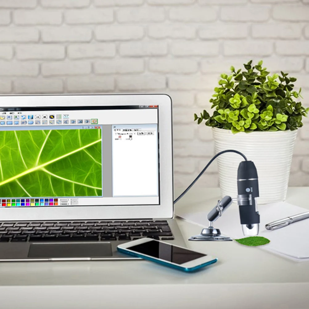 

USB Digital Microscope High Resolution Clear Image Adjustable LED Lights Compatible WIN 7 8 10 for Exploration