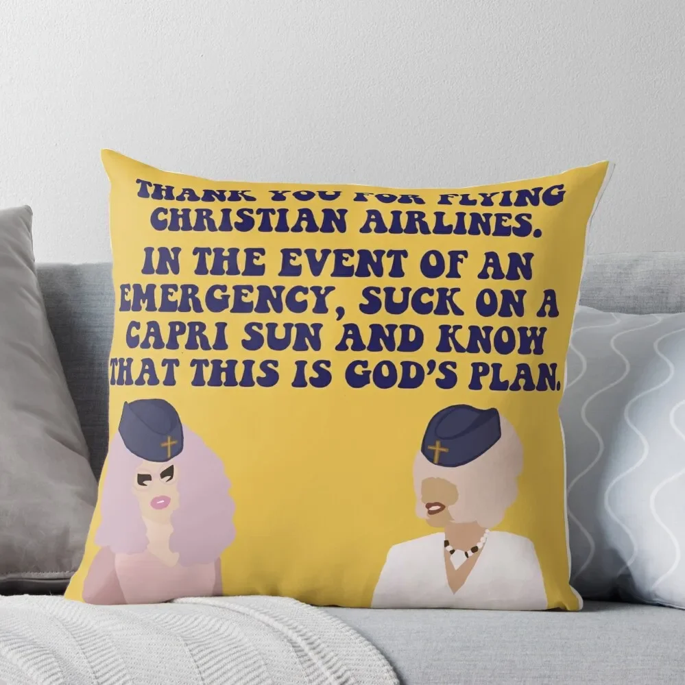 Trixie and Katya Christian Airlines Throw Pillow Decorative Cushions covers for pillows