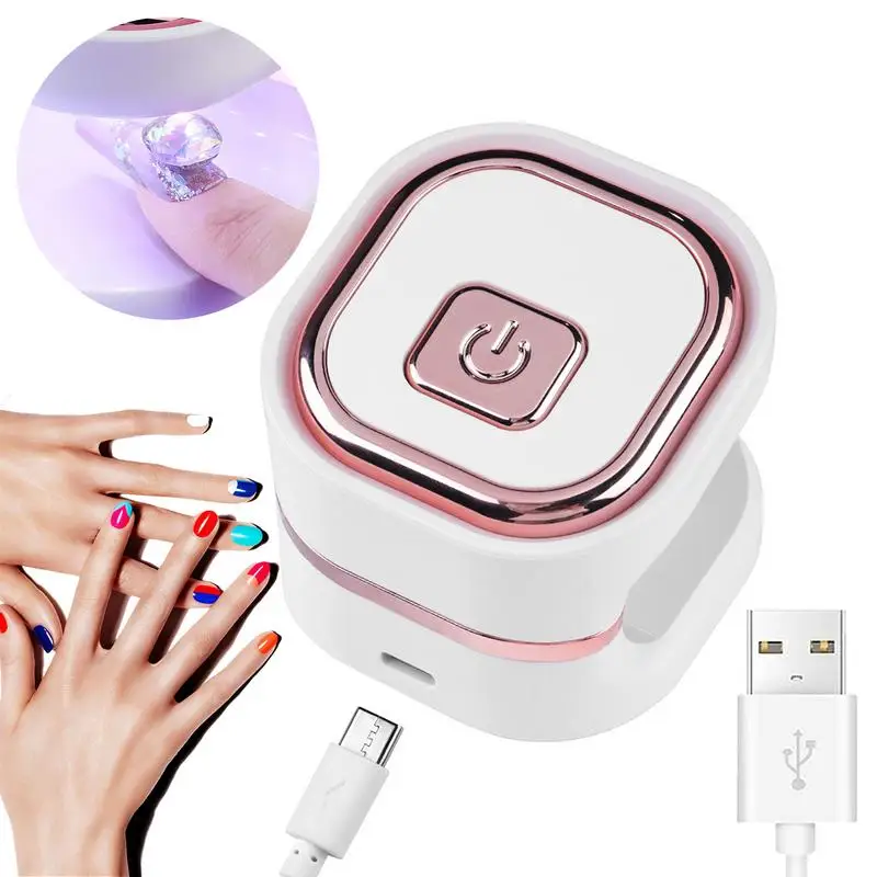 6W Square Mini Nail Fast Dryer UV LED USB Lamp Manicure Machine Single Finger Nail Art Tool Gel Curing With USB