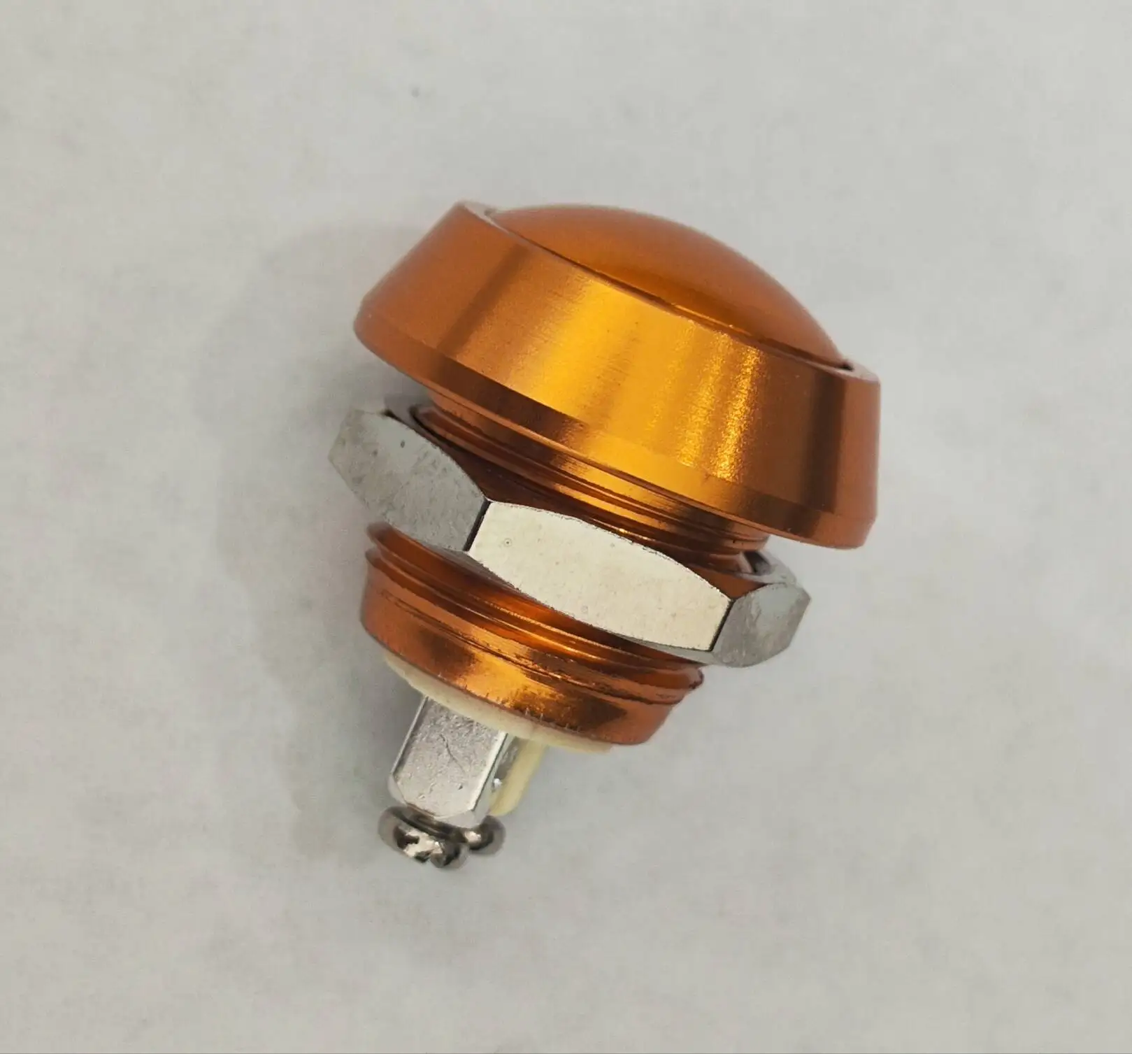 ELEWIND 12mm Dome head Golden color Aluminum aluminum anodized push button switch (PM121B-10/J/A/Golden color)