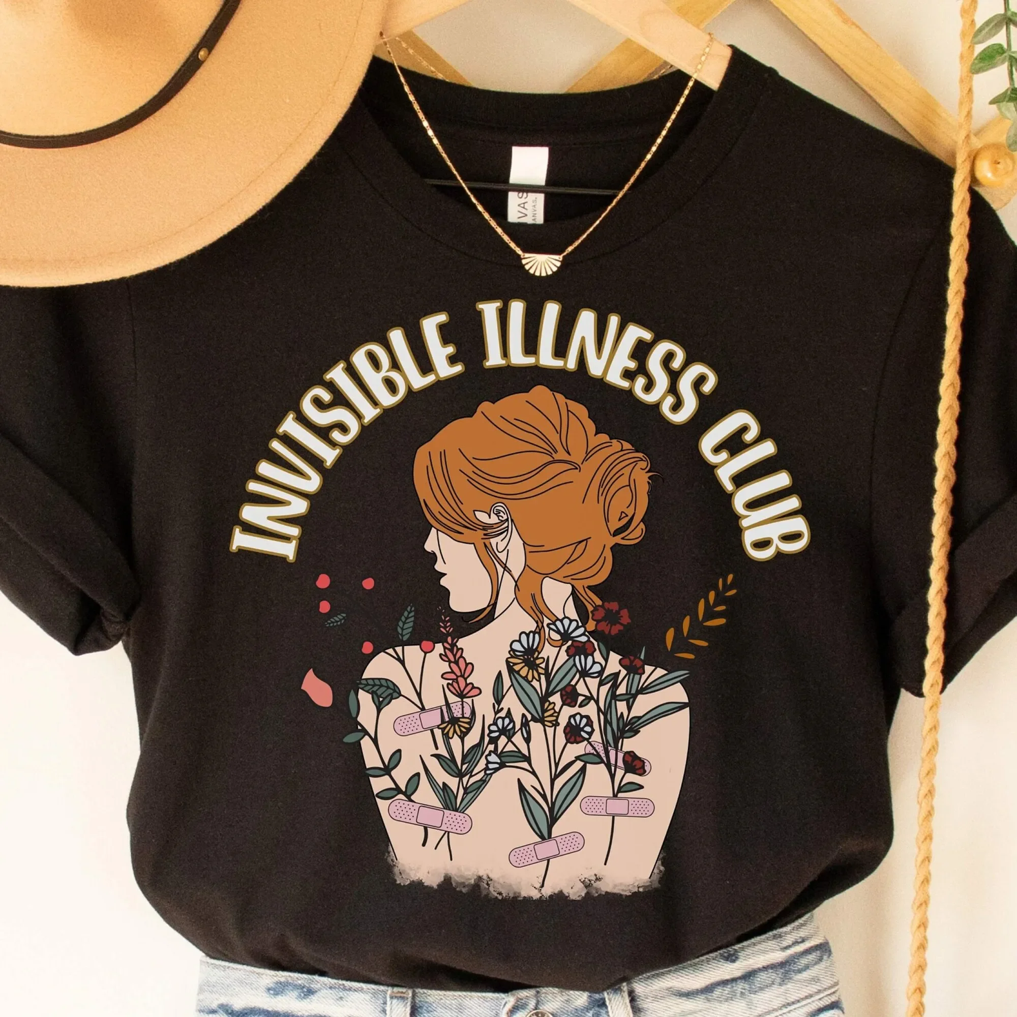 Invisible Illness Club shirt chronic Disability Awareness Spoonie T Pain tee medical lupus pcos POTS