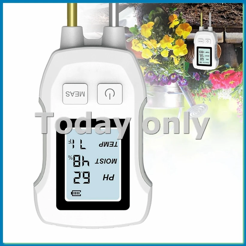 3 in 1 Soil Moisture Meter, Digital Plant Moisture Meter for Temperature/Soil Moisture/PH Meter, Soil Test Meter-A27I