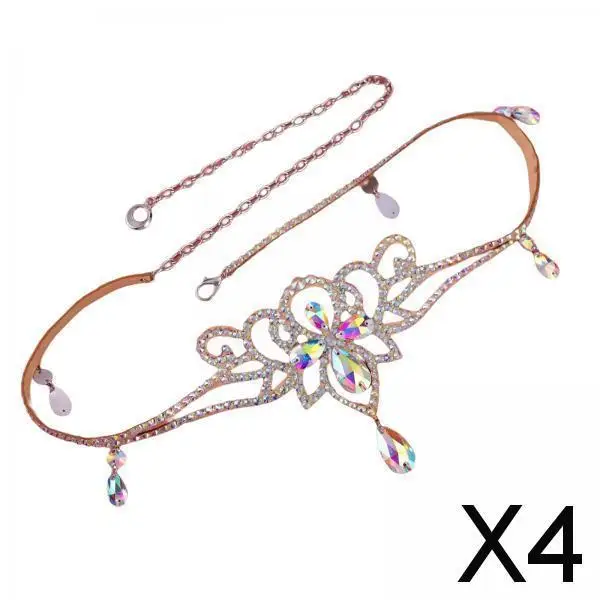 4x الفتيات النساء الخصر سلسلة الرقص الشرقي حزام مجوهرات Dancewear حزام اللباس