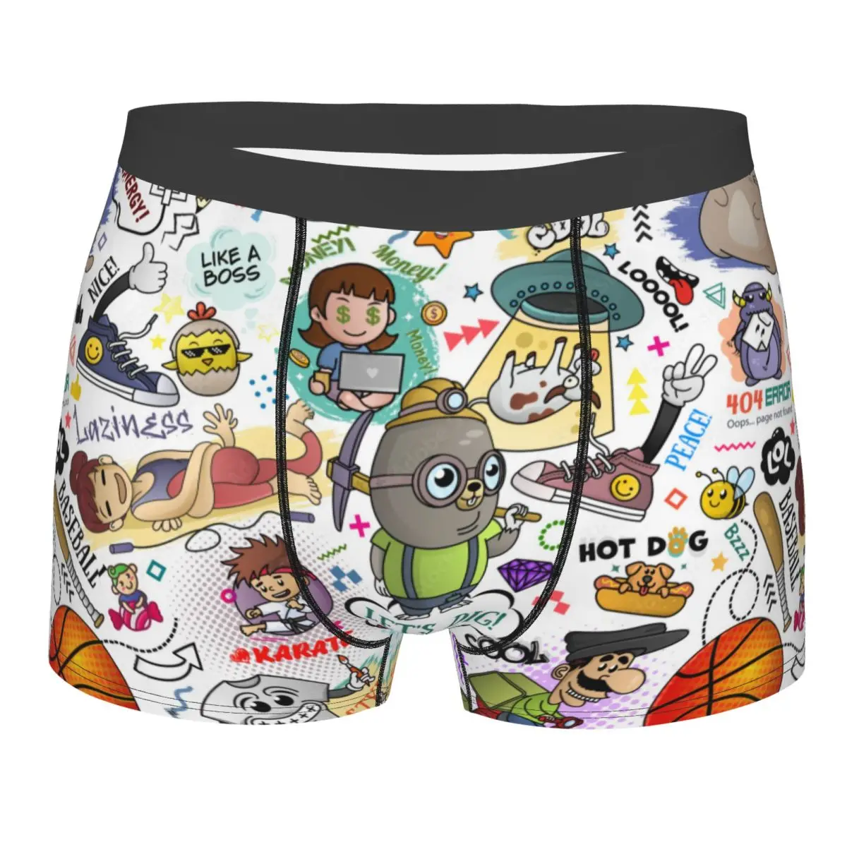 

Нижнее белье с креативными персонажами на заказ, граффити, мужские эластичные трусы-боксеры с комиксами, шорты, мягкие сексуальные трусы для Homme