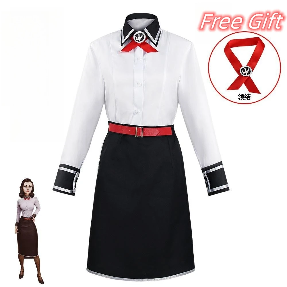 

Game BioShock Elizabeth Cosplay Costume Shirt Skirt Dress Outfits Fantasia Anime Girls Halloween Carnival Party Disguise Clothes