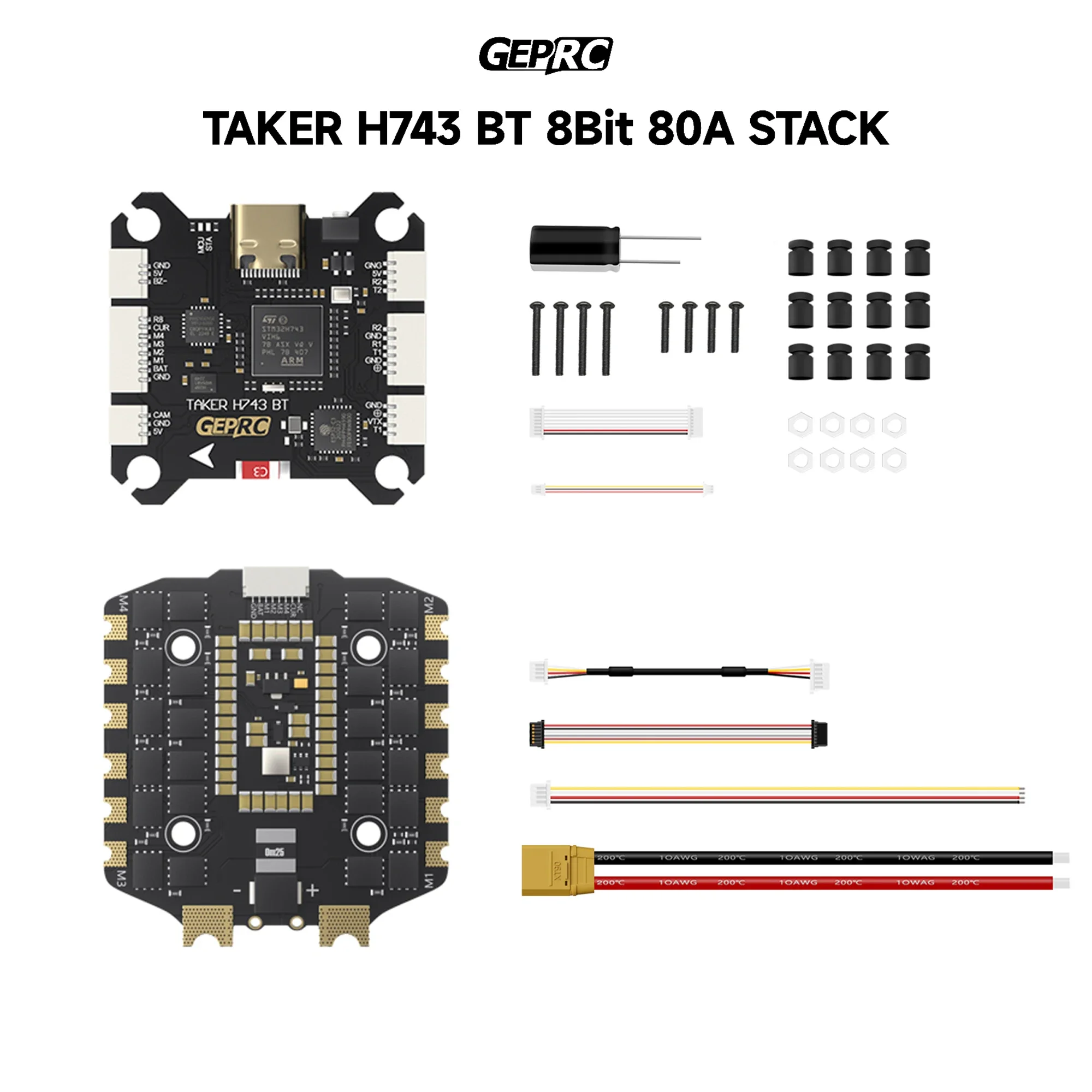 VoltSGEPRC TAKER H743 BT 8Bit 80A STACK 80A 4IN1 ESC Dual Gyro 512MB Black Box Data Analyze Record Flight Barometer Racing FPV D