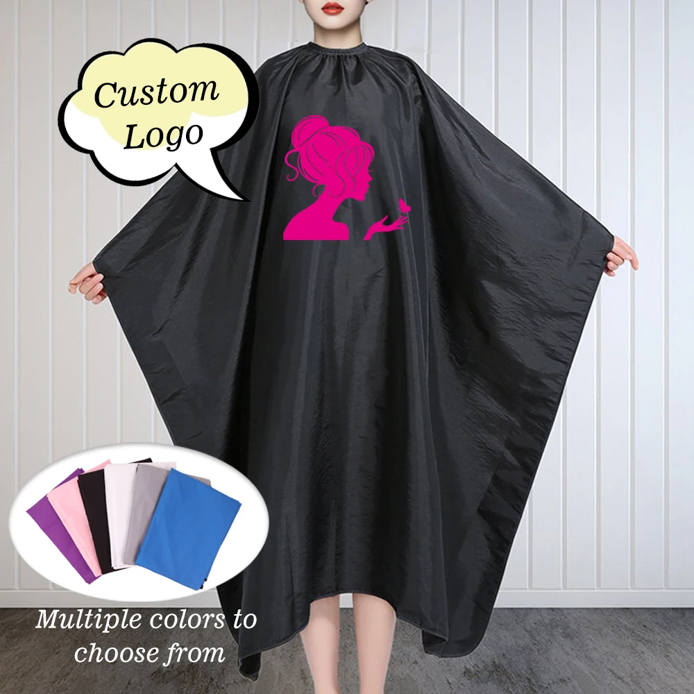 

Professional Hairdressing Cape For Salon With Logo Custom Hair Capes With Adjustable Hook For Hair Cutting 140*160 Salon Cape