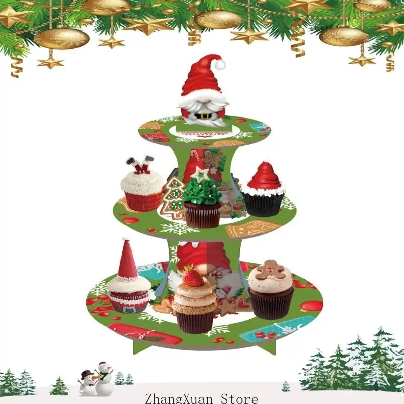 Weihnachtsdessertständer mit Weihnachtscharakter-Kunst für süße Tische 3XUF – Detail 2