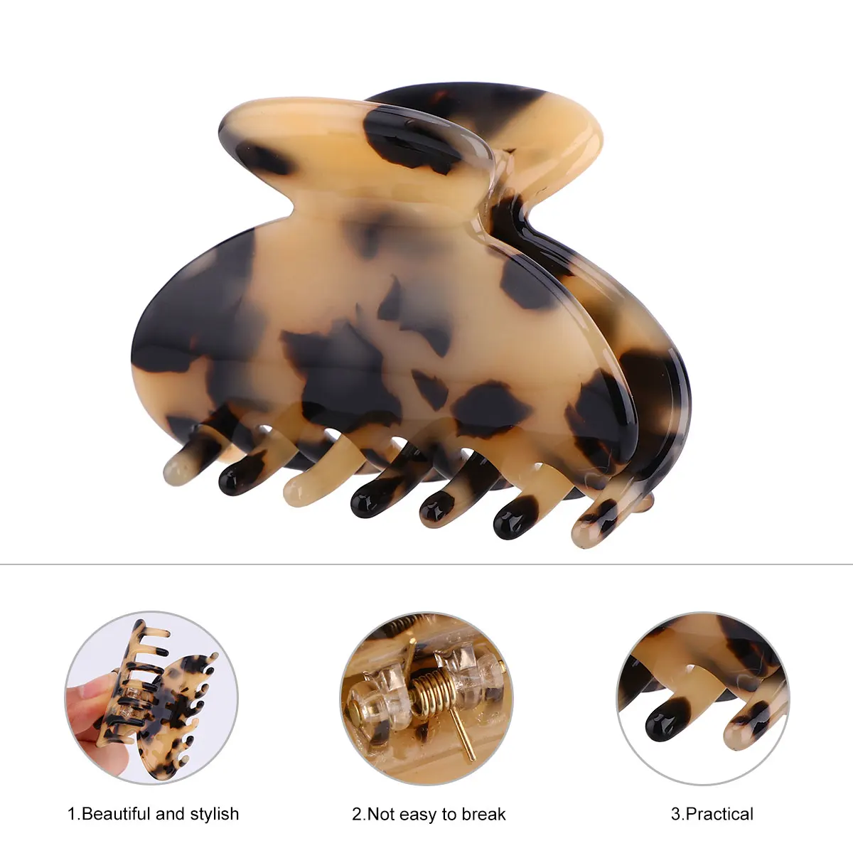 

Acetate Premium Durable Hair Claw Clips Women Fashion Accessories Ponytail Bangs Headdress