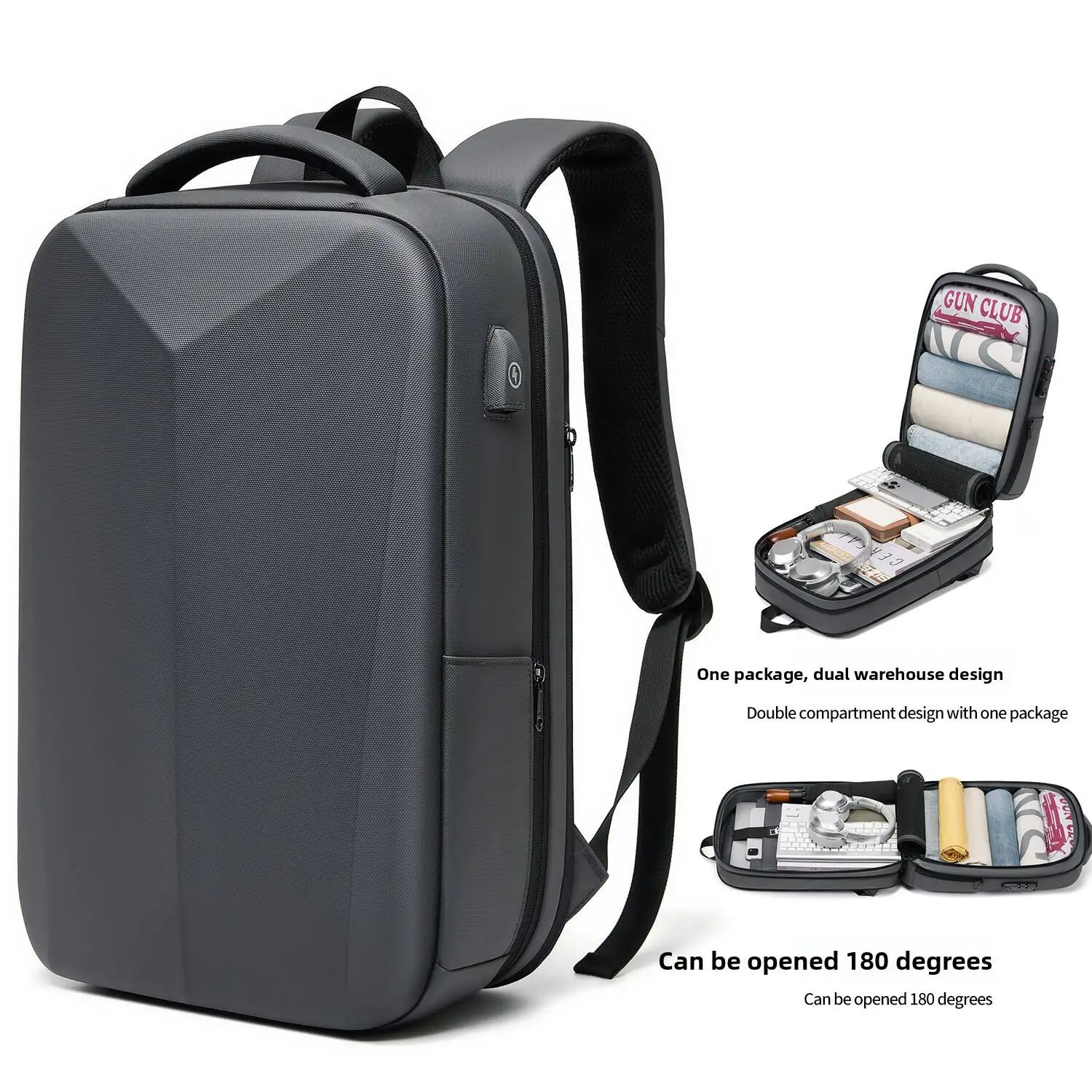 Backpack Men's Expandable Computerbag Large Capacity Business Travel Business Trip Luggage Bag E-Sports Game Hard Shell Backpack