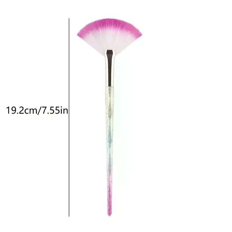 Large Flat Highlight Blush Fan-Shaped Makeup Brush Powder Loose Powder Face Brush Korean Soft Cosy Even Color Tools For Women