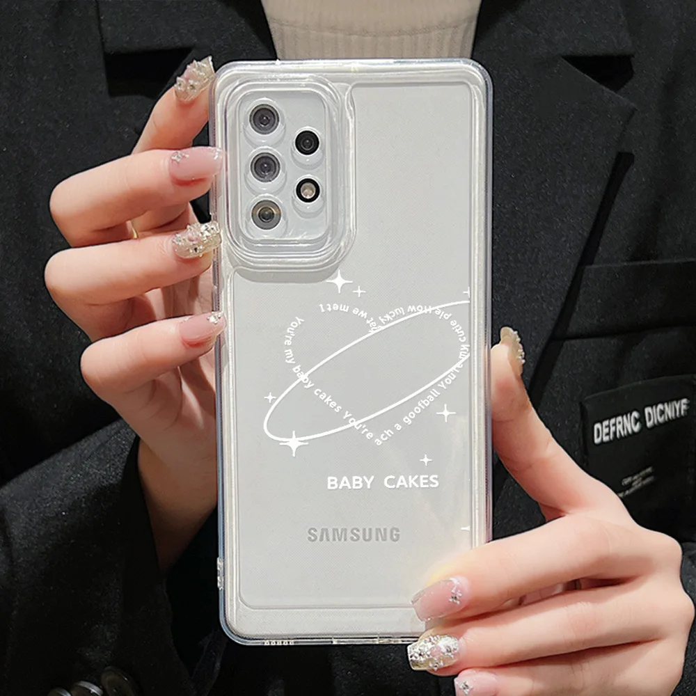 Baby Cakes Clear Case For Samsung A54 5G A53 A52s 5G A33 A32 A23 A22 A14 A13 A12 A05 A34 A35 S23 Ultra S22 S21 Plus S20 FE Cover