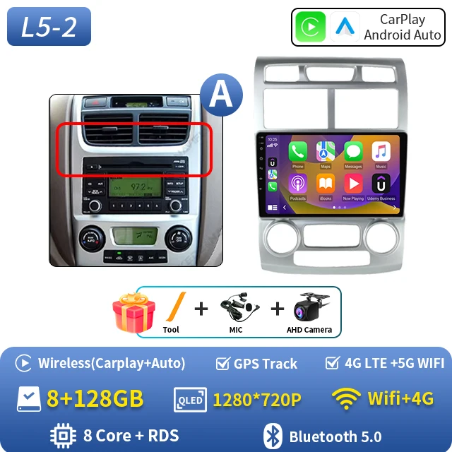 Android 16 autoradio voor Kia Sportage 2 2004 2005 2006 2007-2010 Auto Carplay GPS Multimedia Speler Stereo Navigatie Head Unit