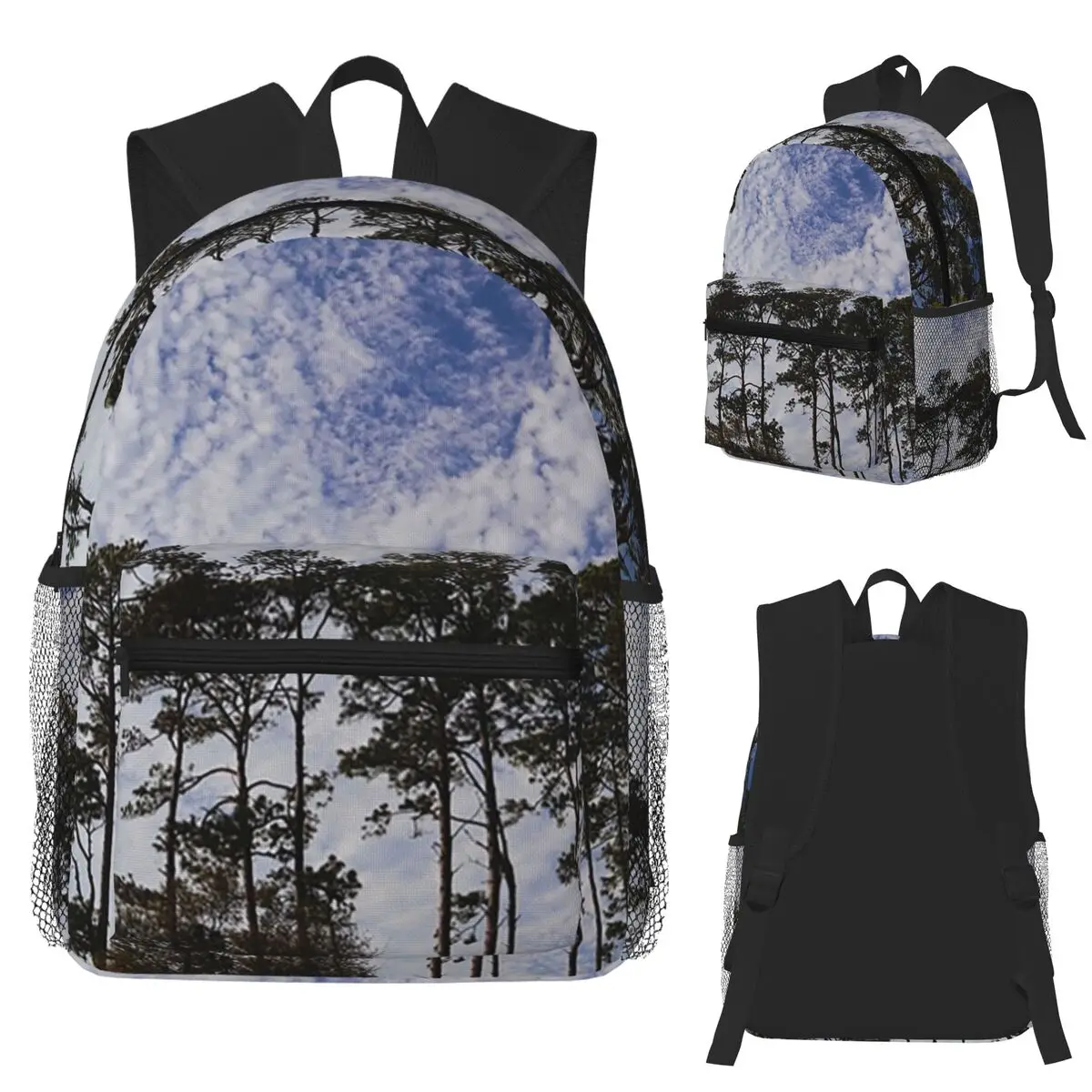 

Blue Sky, White Clouds And Green Trees Backpack School Bag Hiking Travel Daypack for Men Women Fashion Bookbag Shoulder Bags