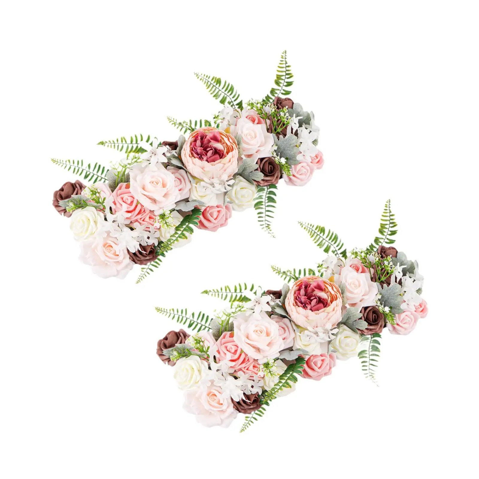 

2 Pieces Realistic Flowers Swag Floral Accessory Artwork Wedding Arch Flower Arrangement for Garden Wall Cafe