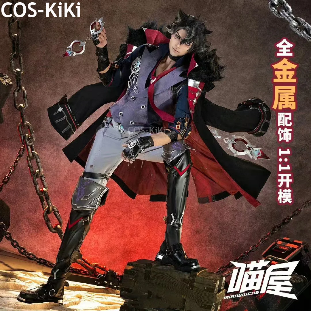 

COS-KiKi Genshin Impact Wriothesley Feng Dan Warden Game Suit Gorgeous Cosplay Costume Halloween Party Role Play Outfit Men