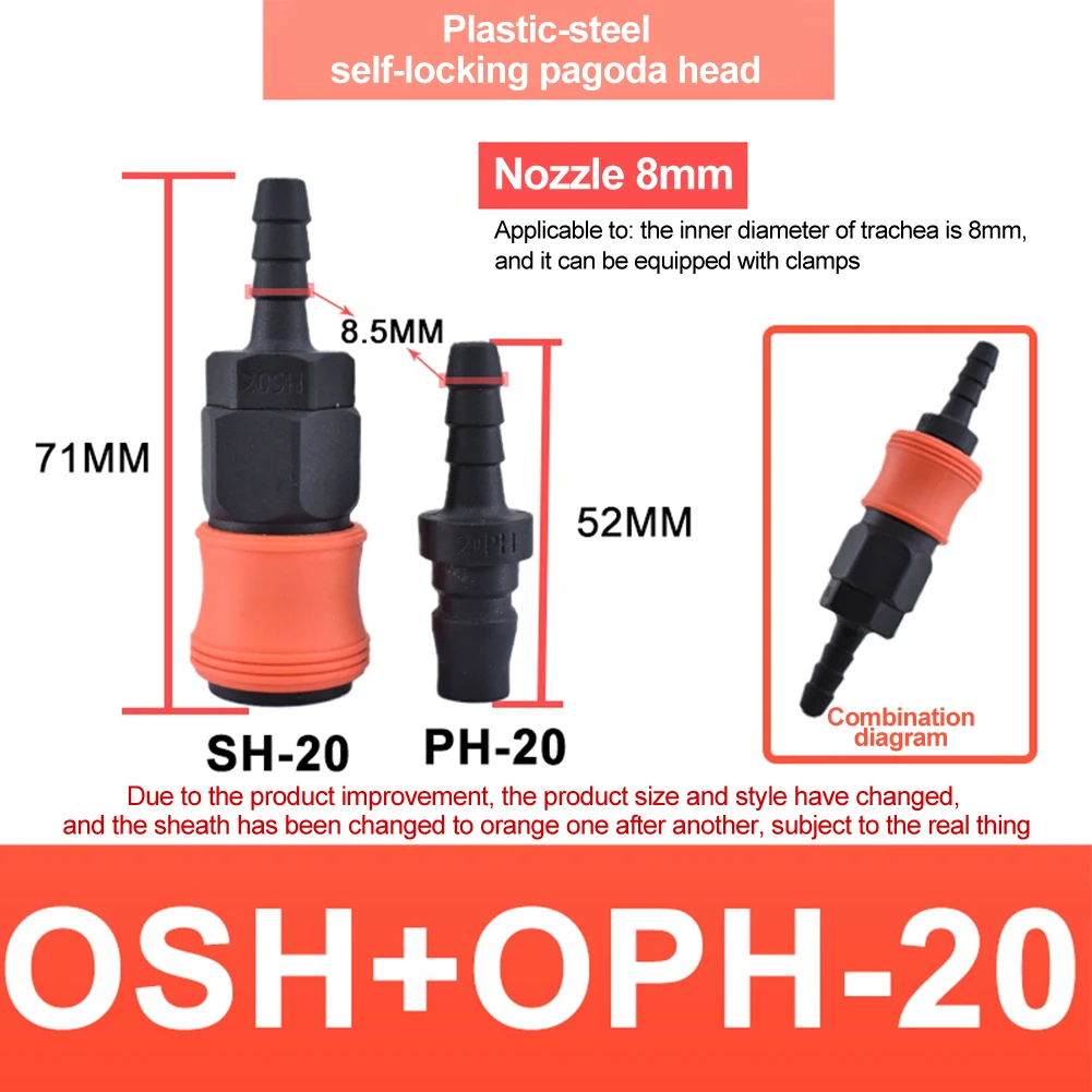 20PF 20SF Self-locking Pneumatic Fittings Spring-loaded Connector Sealing Internal Design Easy Operation One-hand Operation