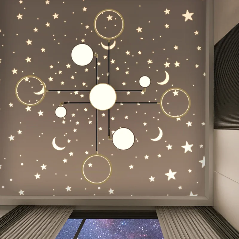 Lámparas de techo de proyección de estrellas, iluminación LED moderna de Gypsophila para sala de estar, dormitorio, luz de techo interior, accesorios de Lustre para decoración del hogar