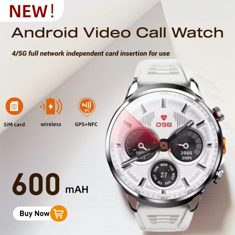 

Новые умные часы Android, 1,95-дюймовый AMOLED-экран, 8 ГБ + 128 ГБ, 4G, полная сеть Google Play, Wi-Fi, GPS, SIM-карта