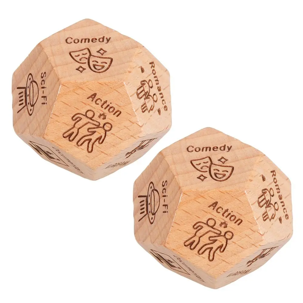 Wood Movie Decider Dice, Engraçado Aniversário, Tirar, Cube Game, Data, Idéias noturnas, Dia dos Namorados, 1Pc