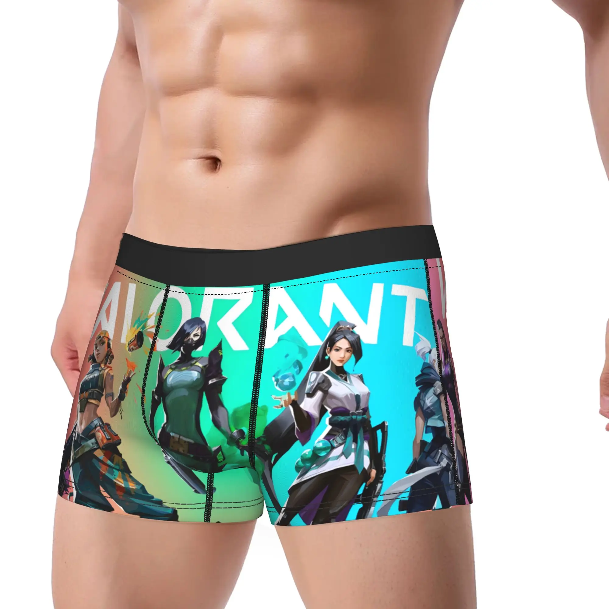 1piece V-Valorant FPS Game Female Agents Team Underpants Homme Panties Man Underwear Comfortable Shorts