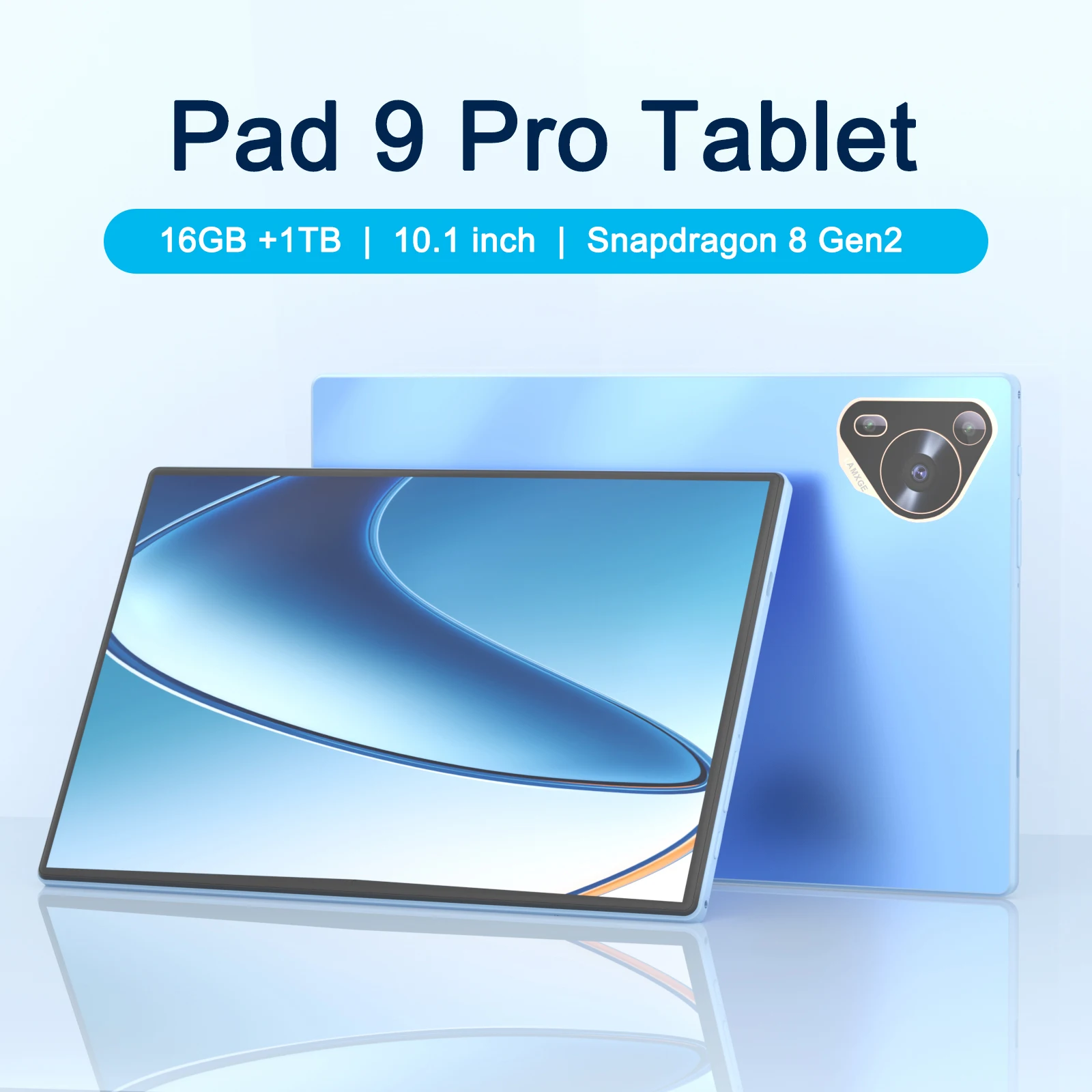 Original Pad 9 Pro 10.1-Inch 16GB+1024GB Full-Screen Design Snapdragon 8 Gen2 Android 13 24MP + 48MP  High-Performance Tablet